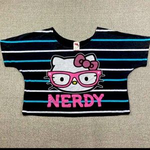 Mighty fine hello kitty nerd cropped tee